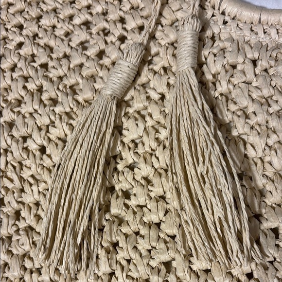 A.N.A. Tan Woven Tote Bag with Tassel - Picture 9 of 9